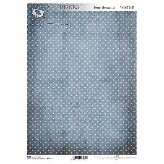 ITD Reispapier Decoupage Bastelpapier Serviettentechnik-R1429 Tierkreiszeichen Fisch