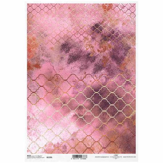 ITD Reispapier Decoupage Bastelpapier Serviettentechnik-R1595 - A4 - Marokkanisches Rosa 