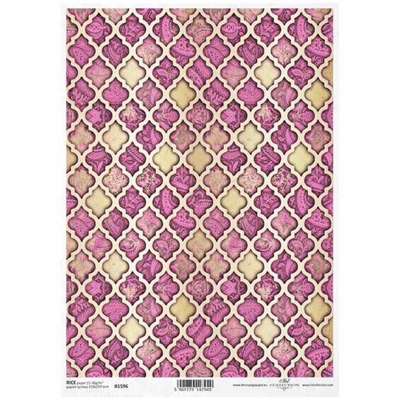 ITD Reispapier Decoupage Bastelpapier Serviettentechnik-R1596 - A4 - Orientalisches Mosaik