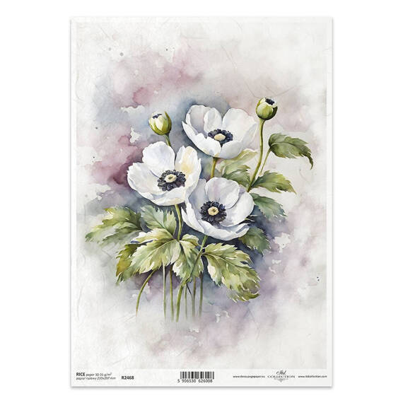 ITD Reispapier Decoupage Bastelpapier Serviettentechnik-R2468 Mohnblumen