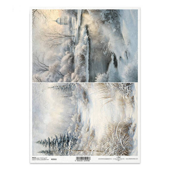 ITD Reispapier Decoupage Bastelpapier Serviettentechnik-R2553 Winterlandschaft