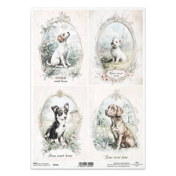 ITD Reispapier Decoupage Bastelpapier Serviettentechnik-R2566 Hunde