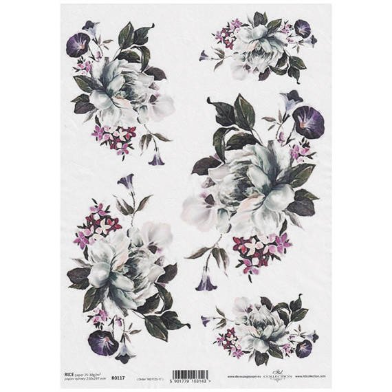 ITD Reispapier Decoupage Bastelpapier Softpapier, R0117 Blumen