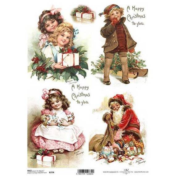 ITD Reispapier Decoupage Bastelpapier Softpapier, R0774 Weihnachten