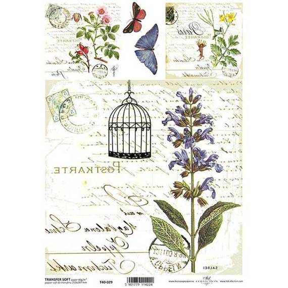 ITD Reispapier Decoupage Bastelpapier Softpapier Serviettentechnik, Blumen 029