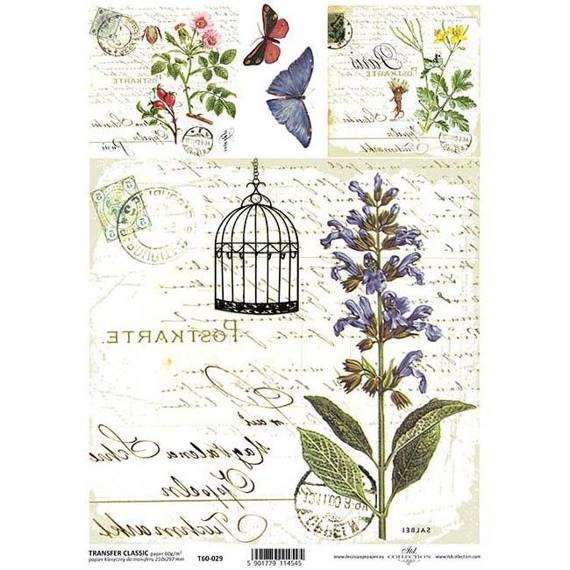 ITD Reispapier Decoupage Bastelpapier Softpapier Serviettentechnik, Blumen T60-029