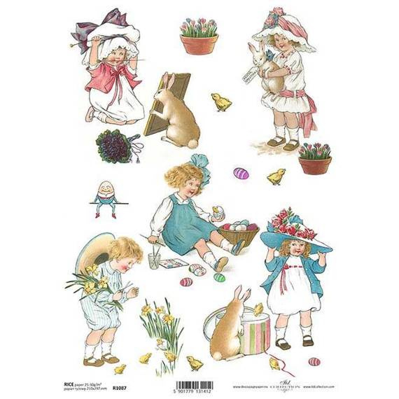 ITD Reispapier Decoupage Bastelpapier Softpapier Serviettentechnik, Kinder R1087