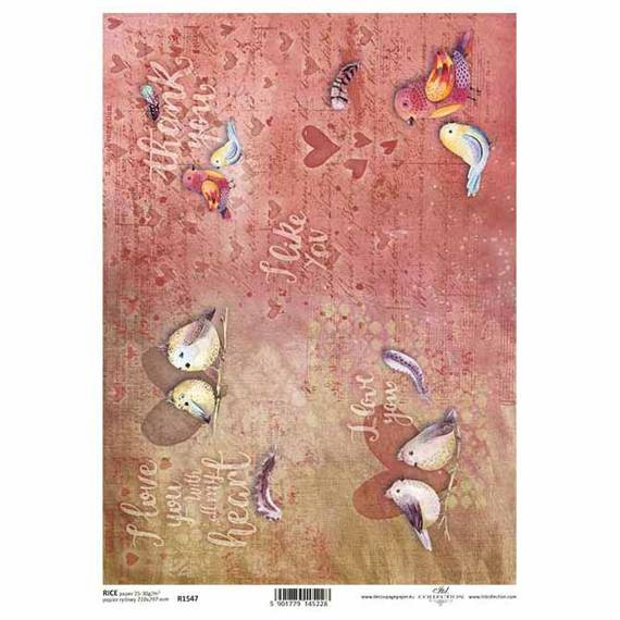 ITD Reispapier Decoupage Bastelpapier Softpapier Serviettentechnik, Vogel R1547