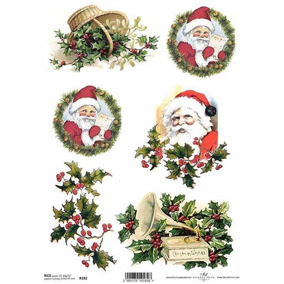 ITD Reispapier Decoupage Bastelpapier Softpapier, Weihnachten Nikolaus R0182