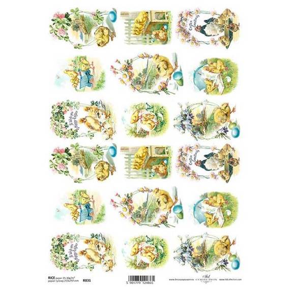 ITD Reispapier für Decoupage A4 ITD-R831 Ostern