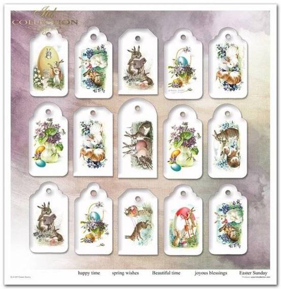 ITD Set 11 Stk 31x32cm einseitig Scrapbooking Papier 200g, Easter Bunny