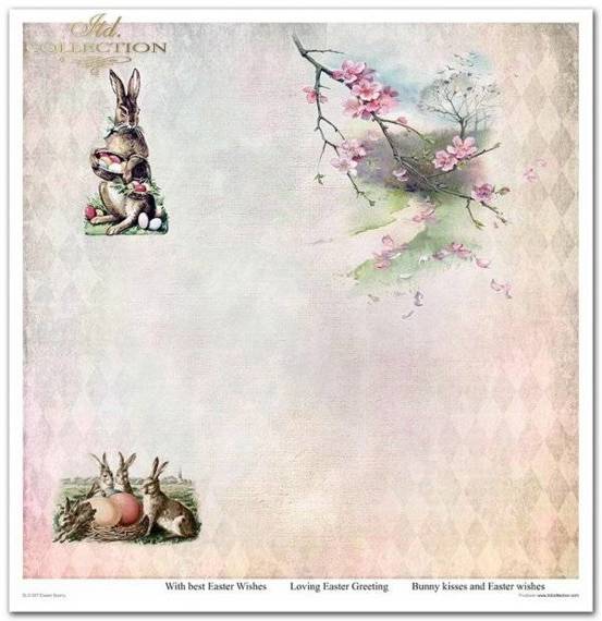 ITD Set 11 Stk 31x32cm einseitig Scrapbooking Papier 200g, Easter Bunny