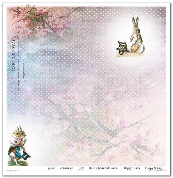 ITD Set 11 Stk 31x32cm einseitig Scrapbooking Papier 200g, Easter Bunny