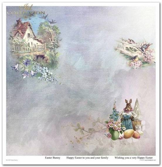 ITD Set 11 Stk 31x32cm einseitig Scrapbooking Papier 200g, Easter Bunny