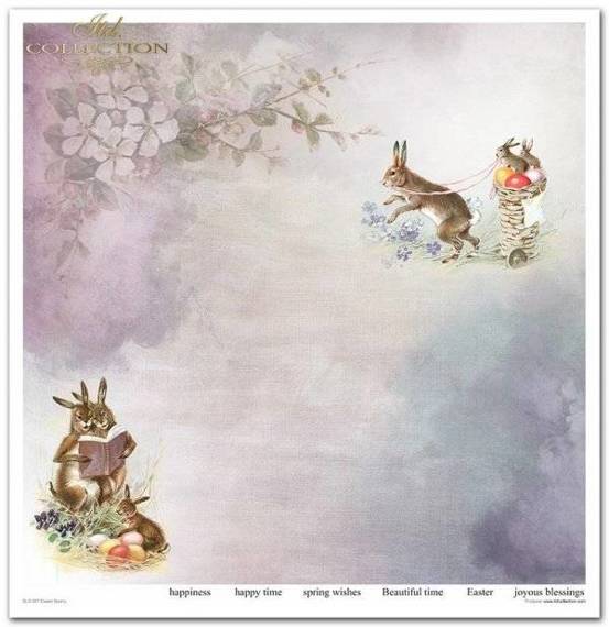 ITD Set 11 Stk 31x32cm einseitig Scrapbooking Papier 200g, Easter Bunny