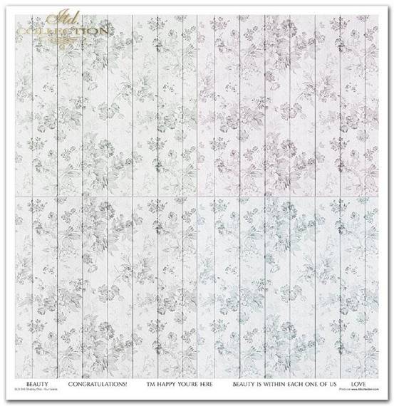 ITD Set 11 Stk 31x32cm einseitig Scrapbooking Papier 200g, Flower Post - Forget me not