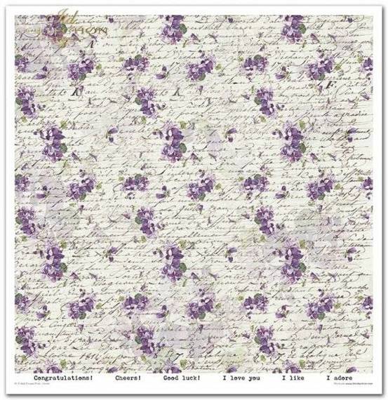 ITD Set 11 Stk 31x32cm einseitig Scrapbooking Papier 200g, Flower Post Violet