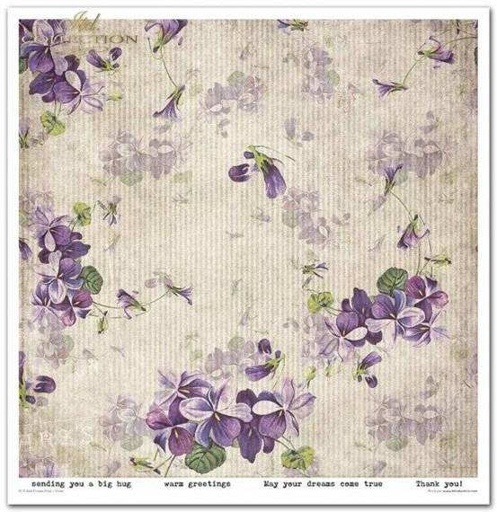 ITD Set 11 Stk 31x32cm einseitig Scrapbooking Papier 200g, Flower Post Violet