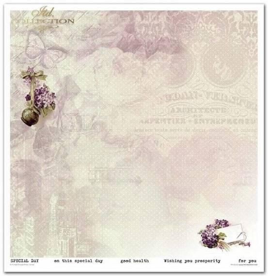 ITD Set 11 Stk 31x32cm einseitig Scrapbooking Papier 200g, Flower Post Violet