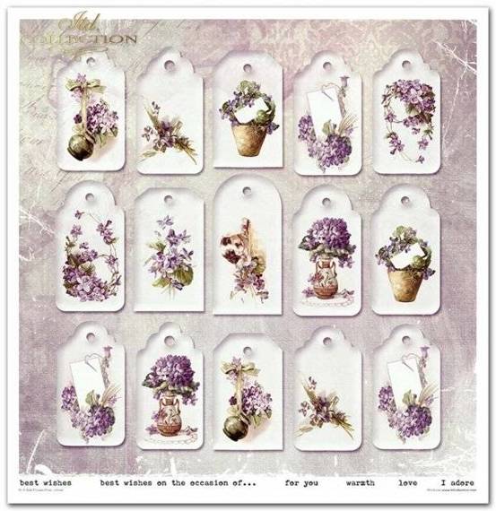 ITD Set 11 Stk 31x32cm einseitig Scrapbooking Papier 200g, Flower Post Violet