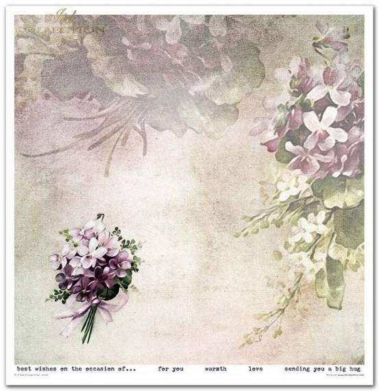 ITD Set 11 Stk 31x32cm einseitig Scrapbooking Papier 200g, Flower Post Violet