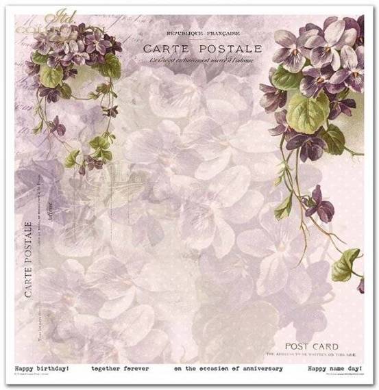 ITD Set 11 Stk 31x32cm einseitig Scrapbooking Papier 200g, Flower Post Violet