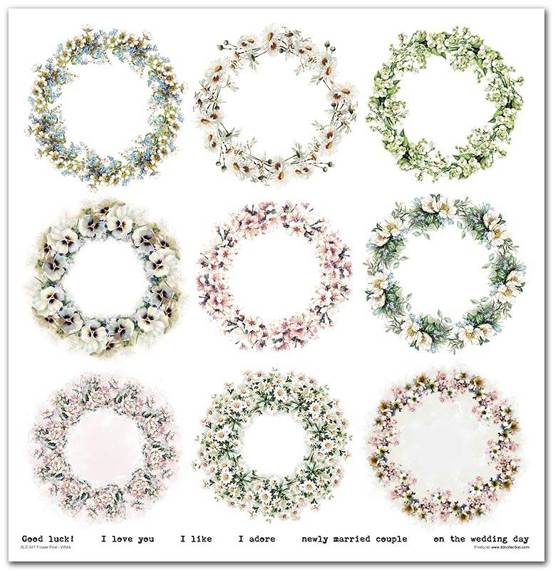 ITD Set 11 Stk 31x32cm einseitig Scrapbooking Papier 200g, Flower Post - White