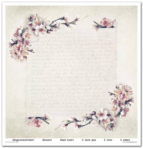 ITD Set 11 Stk 31x32cm einseitig Scrapbooking Papier 200g, Flower Post - White