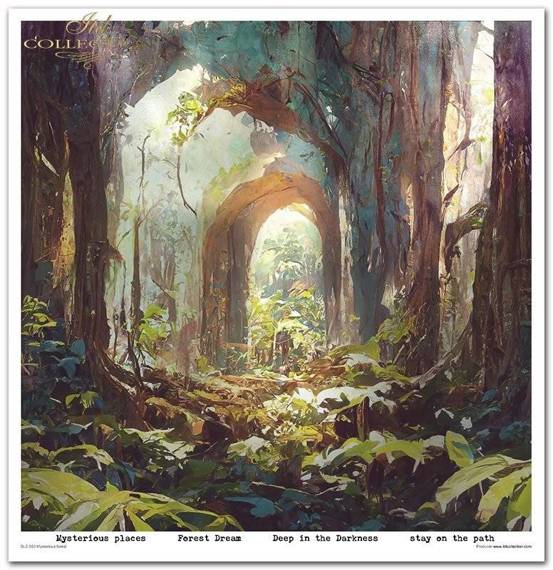 ITD Set 11 Stk 31x32cm einseitig Scrapbooking Papier 200g, Mysterious Forest