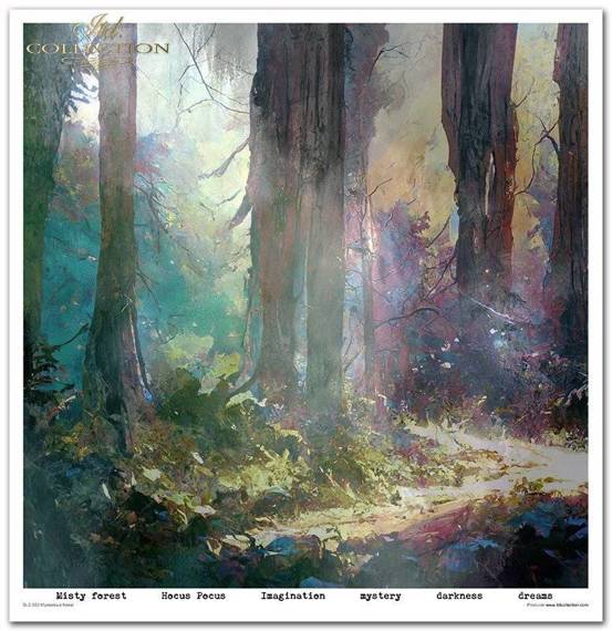 ITD Set 11 Stk 31x32cm einseitig Scrapbooking Papier 200g, Mysterious Forest