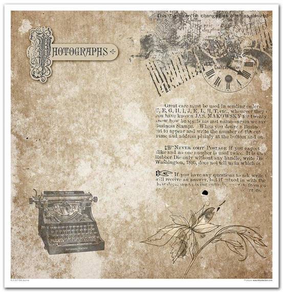 ITD Set 11 Stk 31x32cm einseitig Scrapbooking Papier 200g, Old Journal