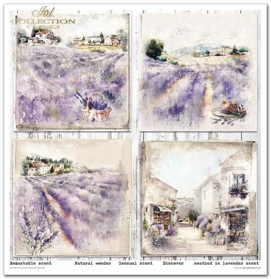 ITD Set 11 Stk 31x32cm einseitig Scrapbooking Papier 200g, Provence scented with lavender