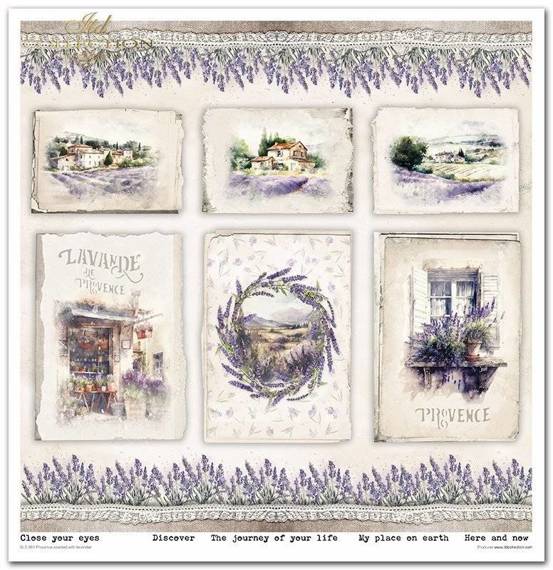 ITD Set 11 Stk 31x32cm einseitig Scrapbooking Papier 200g, Provence scented with lavender