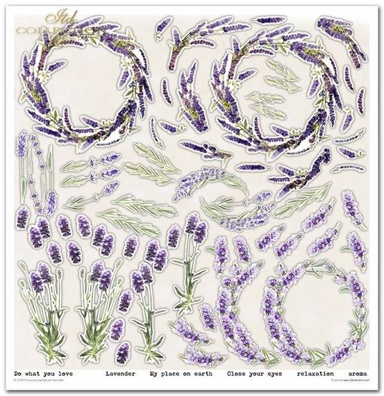 ITD Set 11 Stk 31x32cm einseitig Scrapbooking Papier 200g, Provence scented with lavender