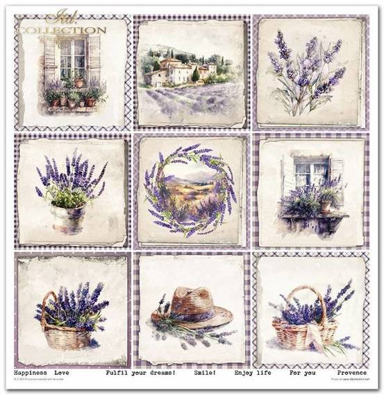 ITD Set 11 Stk 31x32cm einseitig Scrapbooking Papier 200g, Provence scented with lavender