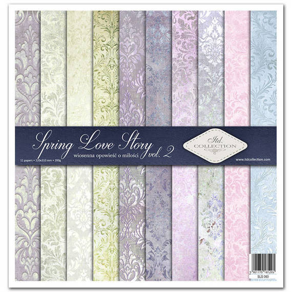 ITD Set 11 Stk 31x32cm einseitig Scrapbooking Papier 200g, Spring love story vol. 2