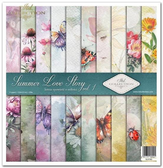 ITD Set 11 Stk 31x32cm einseitig Scrapbooking Papier 200g, Summer Love Story vol. 1