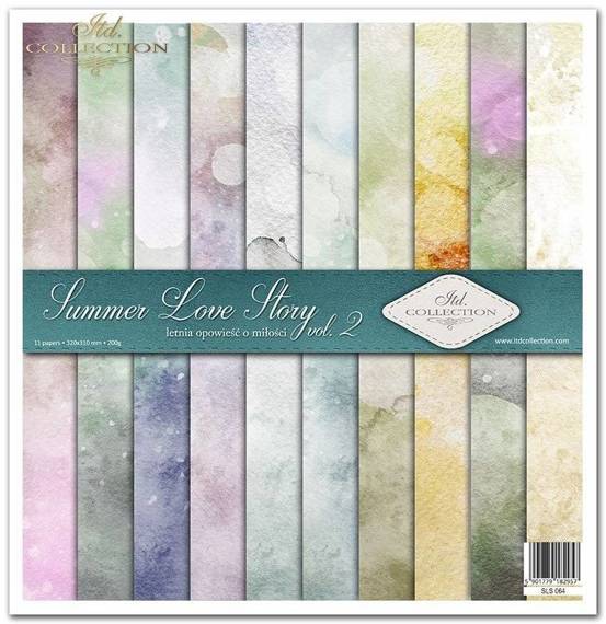 ITD Set 11 Stk 31x32cm einseitig Scrapbooking Papier 200g, Summer Love Story vol. 2