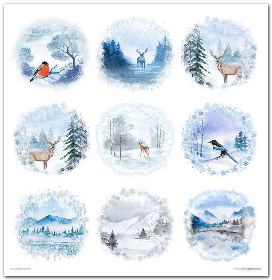 ITD Set 11 Stk 31x32cm einseitig Scrapbooking Papier 200g, Winter animals