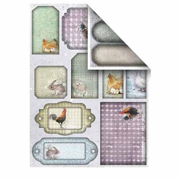 ITD Set 6 Stk A4 doppelseitig Scrapbooking Papier 200g, Around the farm SCRAP-036