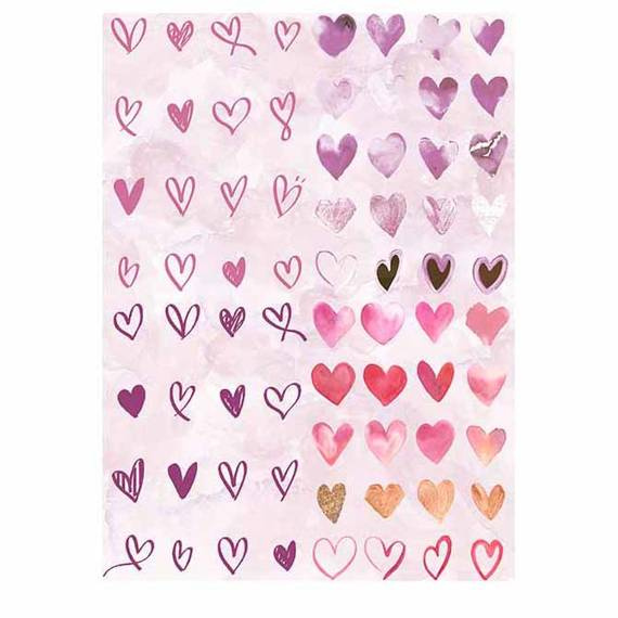 ITD Set 6 Stk A4 doppelseitig Scrapbooking Papier 200g, Valentine's Day SCRAP-033