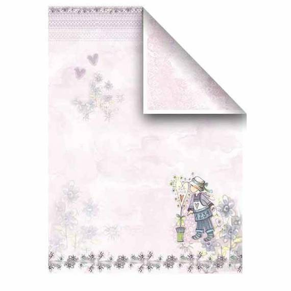 ITD Set 6 Stk A4 doppelseitig Scrapbooking Papier 200g, Valentine's Day SCRAP-033