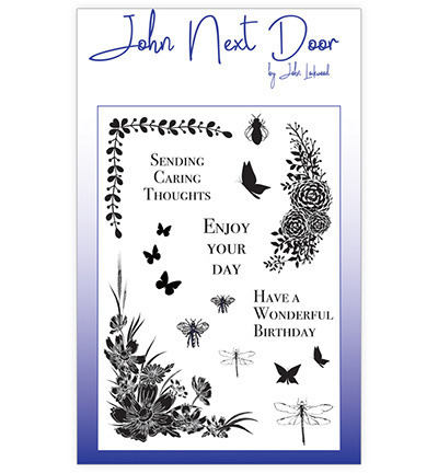 JOHN NEXT DOOR Transparent Acryl Stempel Motivstempe - Butterfly Corners Schmetterlingsecken 