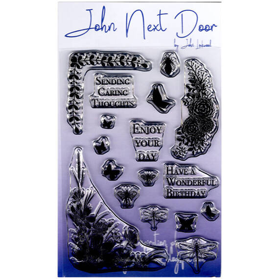 JOHN NEXT DOOR Transparent Acryl Stempel Motivstempe - Butterfly Corners Schmetterlingsecken 