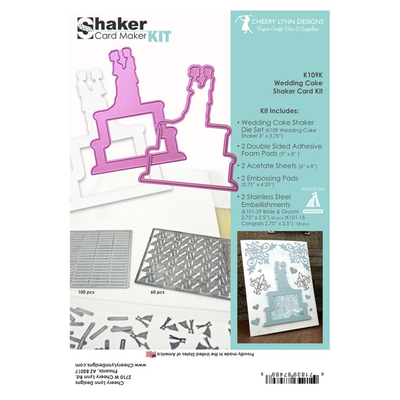 Kartenbausatz von stanzform Präge Stanzschablone Cutting Die- Cheery Lynn - Wedding Cake Shaker Card Kit