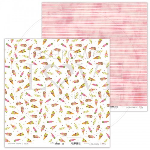 LASEROWE LOVE 30,5x30,5cm doppelseitig Scrapbooking Papier 250g Watermelon Summer 05