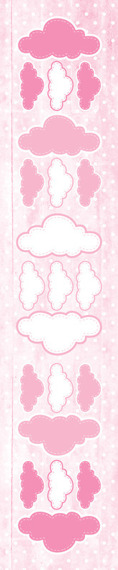 LASEROWE LOVE 5,5x30,5cm Scrapbooking Papier Streifen, Pink and blue 01