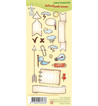 LEANE Transparent Acryl Stempel Motivstempel - Banners, arrows & Icons