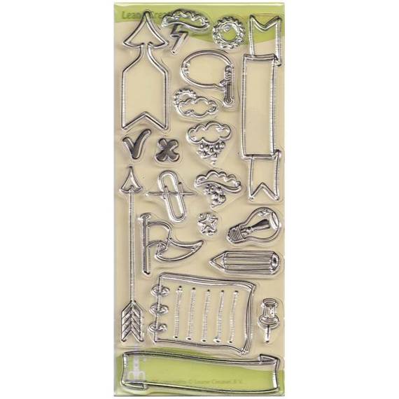 LEANE Transparent Acryl Stempel Motivstempel - Banners, arrows & Icons