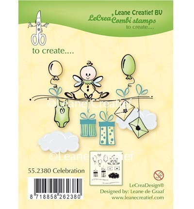 LEANE Transparent Stempel Motivstempel Clear Stamp - Celebration Baby Body Ballons